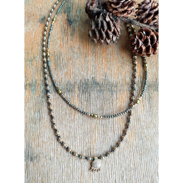 Hanka IN kaklo papuošalas "Choker" su piritu ir perlais